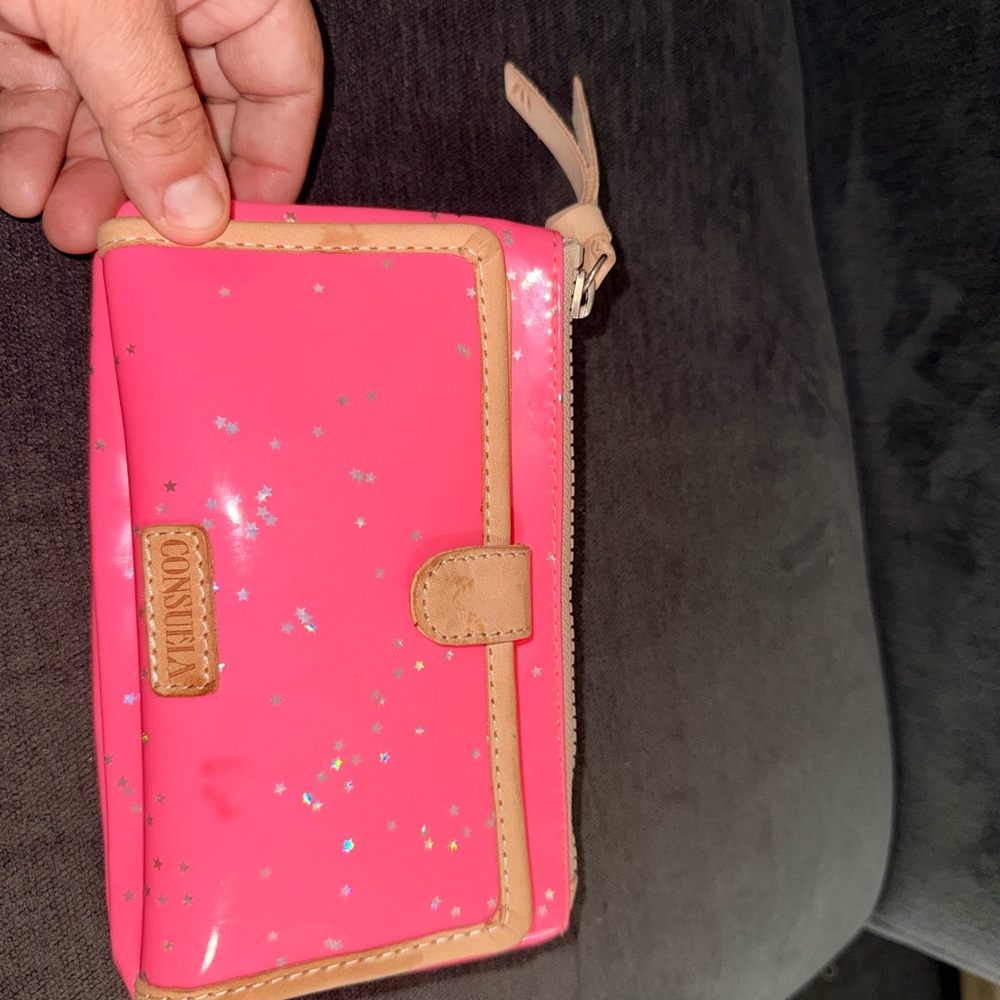 Pink and Tan Wallet with Star Accents